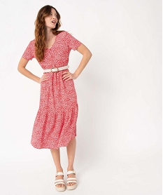 GEMO Robe femme longue à motifs fleuris Imprimé