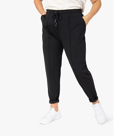 pantalon femme grande taille avec couture sur lavant noir leggings et jeggingsF895601_1