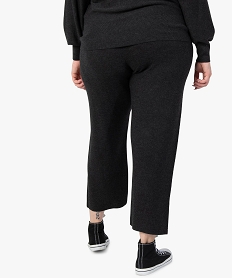 pantalon femme grande taille en maille souple avec large ceinture grisF895701_3