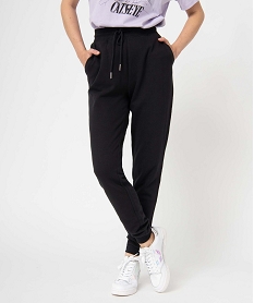 GEMO Pantalon de jogging femme molletonné Noir