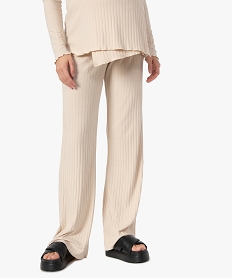 GEMO Pantalon de grossesse en maille côtelée Beige