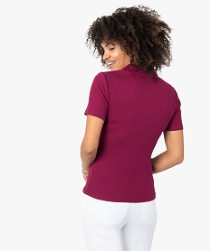 polo femme a manches courtes en maille cotelee rouge tee-shirts tops et debardeursF899001_3