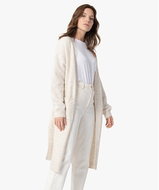 GEMO Gilet long femme avec ceinture Beige