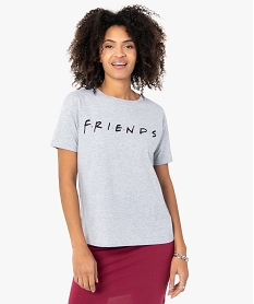 GEMO Tee-shirt femme avec inscription - Friends Gris