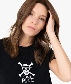 tee-shirt femme avec motif - one piece noir t-shirts manches courtesF908401_2