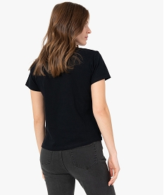 tee-shirt femme avec motif - one piece noir t-shirts manches courtesF908401_3