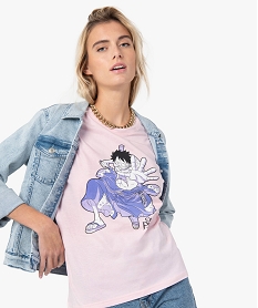 GEMO Tee-shirt femme à manches courtes avec motif - One Piece Rose