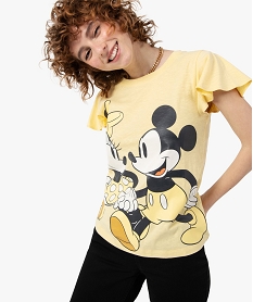 tee-shirt femme avec motif xxl mickey minnie - disney jauneF912401_2