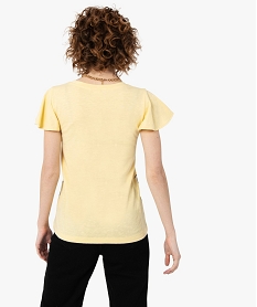 tee-shirt femme avec motif xxl mickey minnie - disney jauneF912401_3