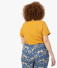 tee-shirt femme grande taille a manches courtes et col v orangeF914101_3