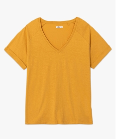 tee-shirt femme grande taille a manches courtes et col v orangeF914101_4