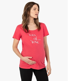 GEMO Tee-shirt de grossesse imprimé à manches courtes Rose
