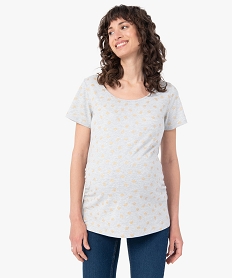 tee-shirt de grossesse imprime a manches courtes grisF914701_1
