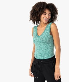 GEMO Débardeur femme à motifs et finitions dentelle Imprimé