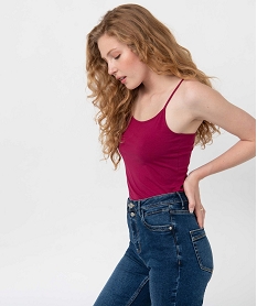 GEMO Débardeur uni à fines bretelles femme rouge standard