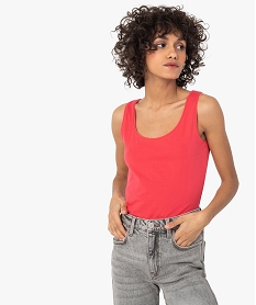 GEMO Débardeur femme uni col rond Rose