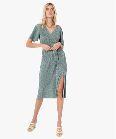 GEMO Robe femme imprimée en matière plissée Imprimé