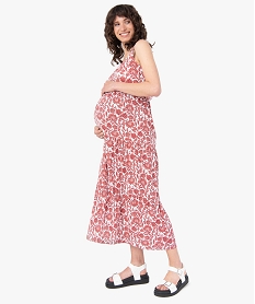robe de grossesse en maille extensible a motifs fleuris imprimeF924701_1