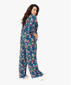combinaison pantalon femme grande taille a motifs fleuris imprimeF925901_3