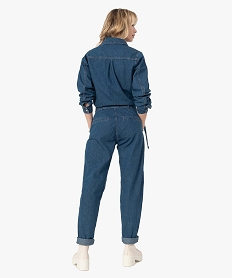 combinaison pantalon femme en jean bleuF927001_3