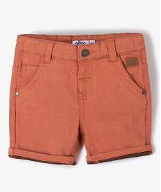 GEMO Short bébé garçon en toile colorée extensible Orange