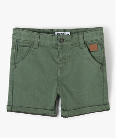 GEMO Short bébé garçon en toile colorée extensible vert standard
