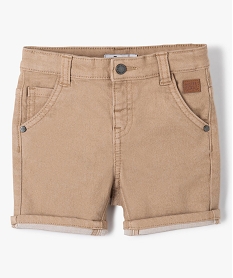 GEMO Short bébé garçon en toile colorée extensible Beige