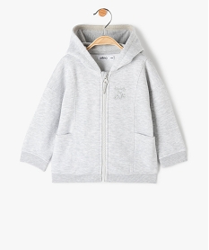 GEMO Sweat zippé molletonné à capuche bébé garçon Gris