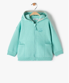 GEMO Sweat zippé molletonné à capuche bébé garçon Violet