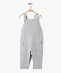 salopette bebe garcon a fines rayures gris jeansF930101_1