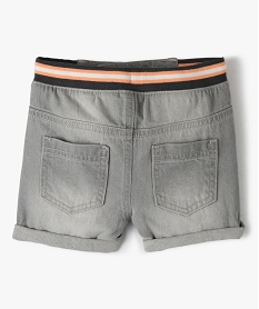 short bebe garcon en jean avec ceinture rayee - lulucastagnette gris shortsF930401_3