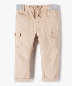 GEMO Pantalon coupe cargo doublé avec taille élastique bébé garçon Beige