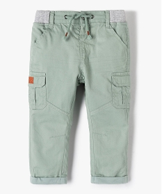 GEMO Pantalon coupe cargo doublé avec taille élastique bébé garçon Vert