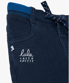 pantalon bebe garcon avec taille elastiquee - lulucastagnette bleuF931301_2