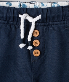bermuda bebe garcon en lincoton a taille elastiquee et boutonniere bleu shortsF931801_2