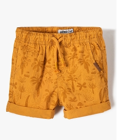 bermuda en toile a taille elastiquee bebe garcon jaune shortsF931901_1