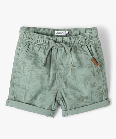 bermuda en toile a taille elastiquee bebe garcon vert shortsF932001_1