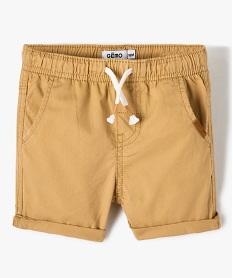 bermuda en toile a taille elastiquee bebe garcon beige shortsF932101_1