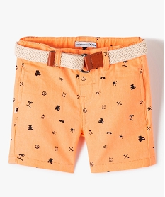 GEMO Short bébé garçon imprimé en lin et coton - LuluCastagnette Orange