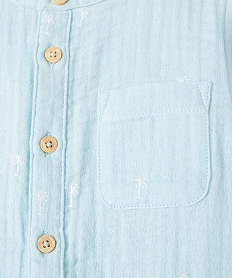 chemise bebe garcon en gaze de coton imprimee bleuF932901_2