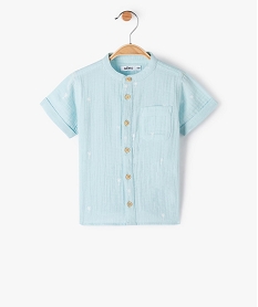chemise bebe garcon en gaze de coton imprimee bleuF932901_4