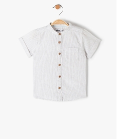 GEMO Chemise bébé garçon à manches courtes avec col rond Gris