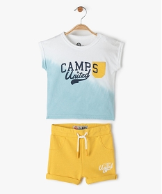 ensemble bebe garcon 2 pieces   tee-shirt loose short - camps united jauneF935101_1