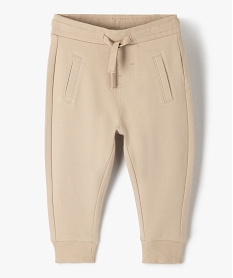 GEMO Pantalon de jogging avec ceinture bord-côte bébé garçon Beige