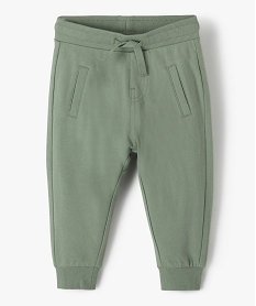 GEMO Pantalon de jogging avec ceinture bord-côte bébé garçon Vert