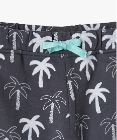 bermuda bebe garcon en jersey imprime palmiers a taille elastiquee noirF938201_2