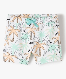 bermuda bebe garcon en jersey imprime palmiers a taille elastiquee blancF938301_1