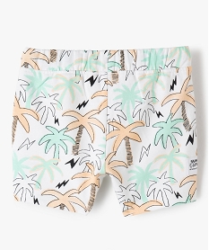 bermuda bebe garcon en jersey imprime palmiers a taille elastiquee blancF938301_3