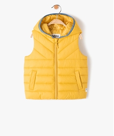 GEMO Blouson bébé garçon sans manches avec capuche Jaune