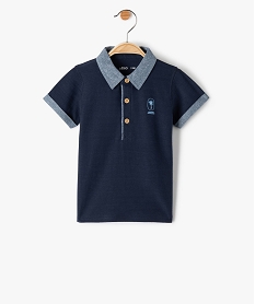 polo bebe garcon a finitions contrastantes bleu polosF939701_1